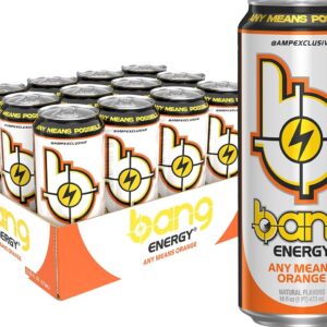 Bang Energy Any Means Orange, Zero Sugar Energy Drink, 16-Ounce