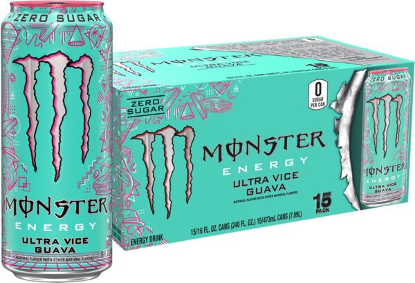 Monster Energy Ultra Vice Guava, Sugar Free Energy Drink, 16 Ounce